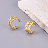 1 Pair Simple Style Classic Style Solid Color Plating 304 Stainless Steel Titanium Steel 18K Gold Plated Ear Cuffs main image 10