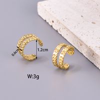 1 Pair Simple Style Classic Style Solid Color Plating 304 Stainless Steel Titanium Steel 18K Gold Plated Ear Cuffs main image 3
