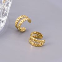 1 Pair Simple Style Classic Style Solid Color Plating 304 Stainless Steel Titanium Steel 18K Gold Plated Ear Cuffs sku image 4