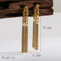 1 Pair Basic Modern Style Classic Style Tassel Chain Plating Inlay 304 Stainless Steel Artificial Pearls 18K Gold Plated Drop Earrings sku image 1