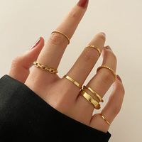 Simple Geometic Alloy Ring 7 Pieces Set sku image 6