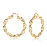 1 Pair Simple Style Classic Style Round Solid Color Plating Copper Gold Plated Earrings main image 2