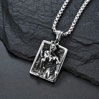 Hip-Hop Retro Human Rectangle 304 Stainless Steel 18K Gold Plated Unisex Pendant Necklace main image 4