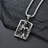 Hip-Hop Retro Human Rectangle 304 Stainless Steel 18K Gold Plated Unisex Pendant Necklace sku image 1