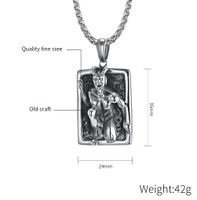 Hip-Hop Retro Human Rectangle 304 Stainless Steel 18K Gold Plated Unisex Pendant Necklace main image 2