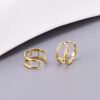 1 Pair Simple Style Classic Style Solid Color Plating 304 Stainless Steel Titanium Steel 18K Gold Plated Ear Cuffs sku image 3