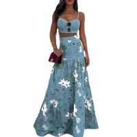 Holiday Beach Date Women's Vacation Printing Linen Polyester Printing Skirt Sets Skirt Sets main image 3