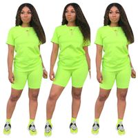 Holiday Daily Women's Simple Style Solid Color Cotton Blend Polyester Printing Shorts Sets Shorts Sets main image 3