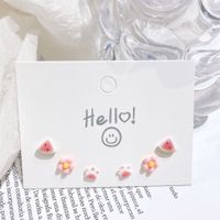 Sweet Bow Knot Alloy Plating Women's Ear Studs 4 Pairs sku image 14