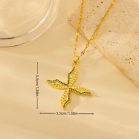 Wholesale Simple Style Classic Style Starfish Copper Plating Inlay 18K Gold Plated Zircon Pendant Necklace main image 2