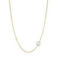 Wholesale Elegant Modern Style Classic Style Letter Copper Inlay Zircon Pendant Necklace sku image 2