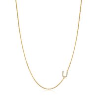 Wholesale Elegant Modern Style Classic Style Letter Copper Inlay Zircon Pendant Necklace sku image 4