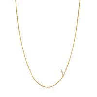 Wholesale Elegant Modern Style Classic Style Letter Copper Inlay Zircon Pendant Necklace sku image 5