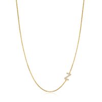 Wholesale Elegant Modern Style Classic Style Letter Copper Inlay Zircon Pendant Necklace sku image 8