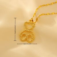 Wholesale Simple Style Shiny Little Bear Copper Plating 18K Gold Plated Pendant Necklace main image 2
