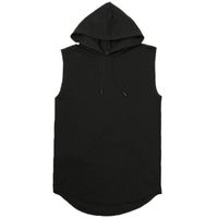 Men's Solid Color Simple Style Hooded Sleeveless Loose Men's Tops main image 2