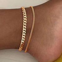 Simple Style Solid Color Stainless Steel Women's Anklet sku image 4
