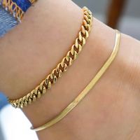 Simple Style Solid Color Stainless Steel Women's Anklet sku image 5