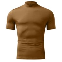 Hombres Color Sólido Estilo Simple Suéter Tipo Con Cuello De Tortuga Manga Corta Ajuste Regular Camiseta Hombre main image 4