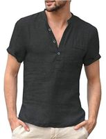 Men's Solid Color Simple Style V Neck Short Sleeve Loose Men's Tops main image 5