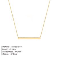 304 Stainless Steel 14K Gold Plated Simple Style Classic Style Plating Solid Color Pendant Necklace sku image 2