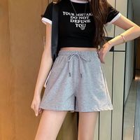 Women's Holiday Simple Style Solid Color Shorts Sweatpants main image 4