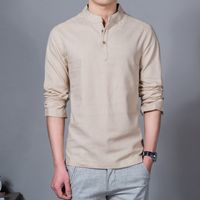 Men's Solid Color Simple Style Standing Collar Long Sleeve Regular Fit Men's Tops main image 5