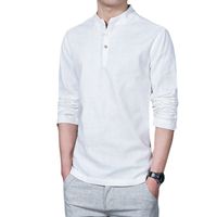 Men's Solid Color Simple Style Standing Collar Long Sleeve Regular Fit Men's Tops main image 3