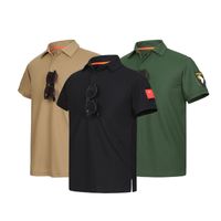 Men's Solid Color Simple Style Turndown Short Sleeve Regular Fit Men's T-shirt main image 1