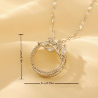 Wholesale Glam Shiny Solid Color Copper Plating Inlay 18K Gold Plated Zircon Pendant Necklace main image 2