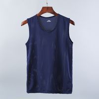 Men's Solid Color Simple Style U Neck Sleeveless Regular Fit Men's Tops main image 5