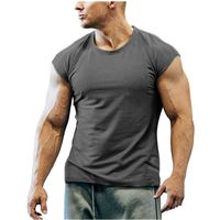 Men's Solid Color Simple Style Round Neck Sleeveless Loose Men's T-shirt main image 4