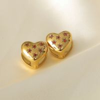 1 Piece Modern Style Simple Style Commute Round Star Heart Shape Plating Inlay 304 Stainless Steel Zircon 18K Gold Plated Earrings main image 7