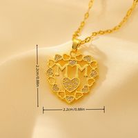 Wholesale Glam Cute Queen Heart Shape Copper Plating Inlay 18K Gold Plated Zircon Pendant Necklace main image 2