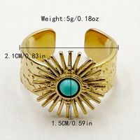 304 Stainless Steel 14K Gold Plated Elegant Classic Style Korean Style Inlay Flower Natural Stone Zircon Rings sku image 4