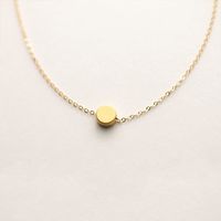304 Stainless Steel 14K Gold Plated Simple Style Classic Style Plating Solid Color Pendant Necklace main image 4