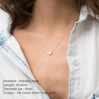 304 Stainless Steel 14K Gold Plated Simple Style Classic Style Plating Solid Color Pendant Necklace main image 5