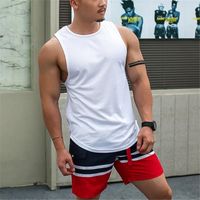 Men's Solid Color Simple Style Round Neck Sleeveless Loose Men's Tops main image 3