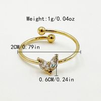 304 Stainless Steel 14K Gold Plated Elegant Classic Style Korean Style Inlay Flower Natural Stone Zircon Rings sku image 1