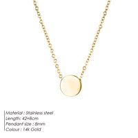 304 Stainless Steel 14K Gold Plated Simple Style Classic Style Plating Solid Color Pendant Necklace sku image 1