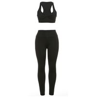 Fitness Daily Yoga Women's Streetwear Solid Color Spandex Polyester Pants Sets Pants Sets sku image 1