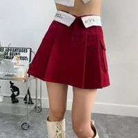 Summer Streetwear Letter Solid Color Polyester Above Knee Skirts main image 4