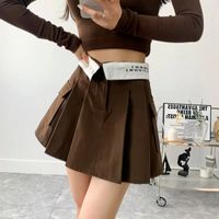 Summer Streetwear Letter Solid Color Polyester Above Knee Skirts main image 5