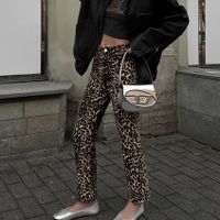 Frau Ferien Täglich Strassenmode Leopard In Voller Länge Taste Freizeithosen Enge Hosen main image 4