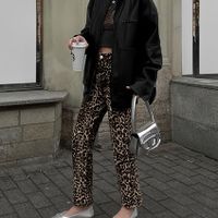 Women's Holiday Daily Streetwear Leopard Full Length Button Casual Pants Skinny Pants main image 5