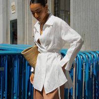 Women's Cardigan Blouse Long Sleeve Blouses Elegant Solid Color main image 6
