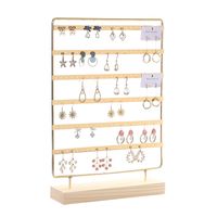 Simple Style Solid Color Solid Wood Iron Jewelry Display Jewelry Rack sku image 23