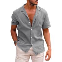 Men's Solid Color Simple Style Turndown Short Sleeve Regular Fit Men's Tops main image 4