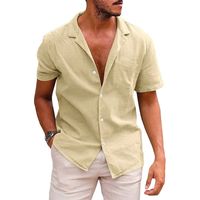 Men's Solid Color Simple Style Turndown Short Sleeve Regular Fit Men's Tops main image 5