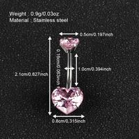 1 Piece Belly Rings IG Style Shiny Round Star Heart Shape 302 Stainless Steel Inlay Diamond Zircon Belly Rings main image 3